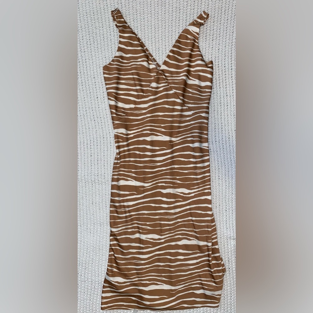 Brown striped maxi dress